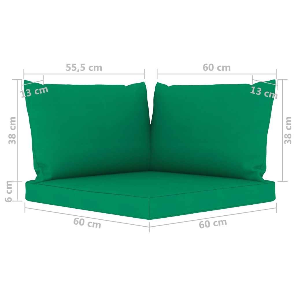 Sofa ogrodowa 4-osobowa z paletami, zielona
