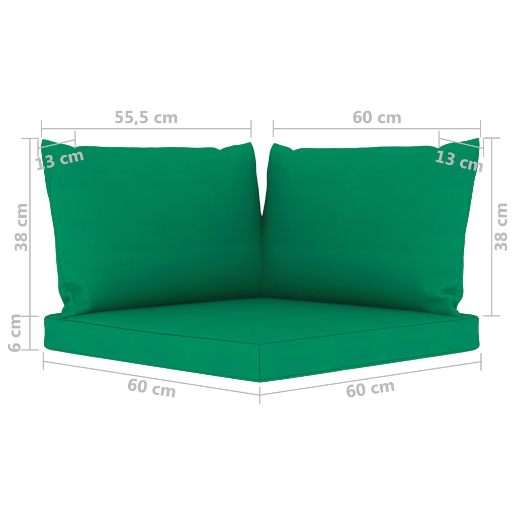 Ogrodowa sofa 4-os. z zielonymi poduszkami