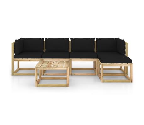 vidaXL 6-tlg. Garten-Lounge-Set mit Kissen Kiefernholz Imprägniert