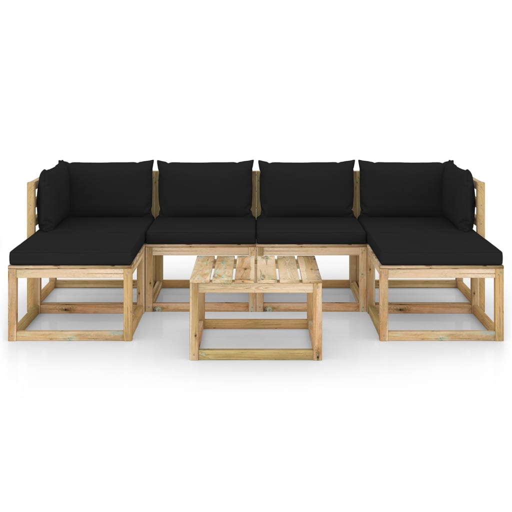 

vidaXL 7-delige Loungeset met kussens geïmpregneerd grenenhout