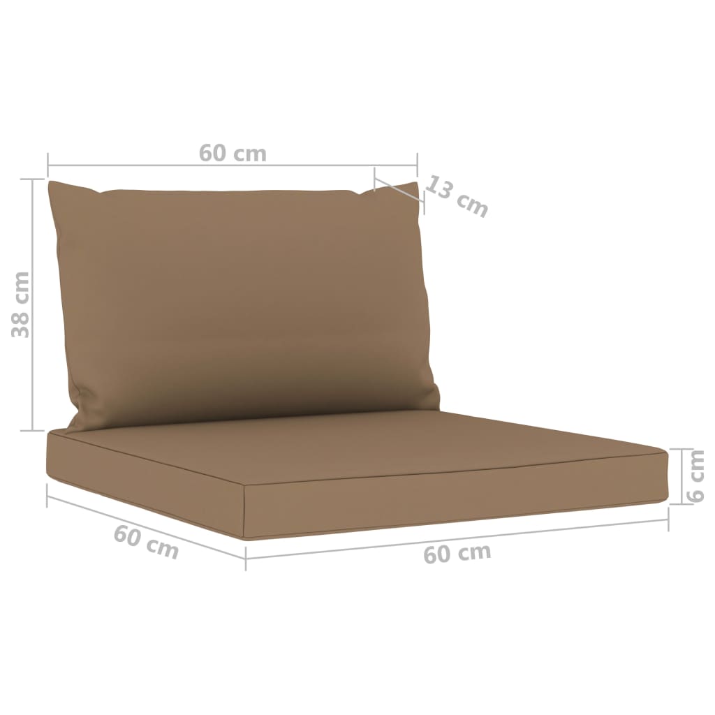 Set mobilier de grădină cu perne gri taupe, 6 piese