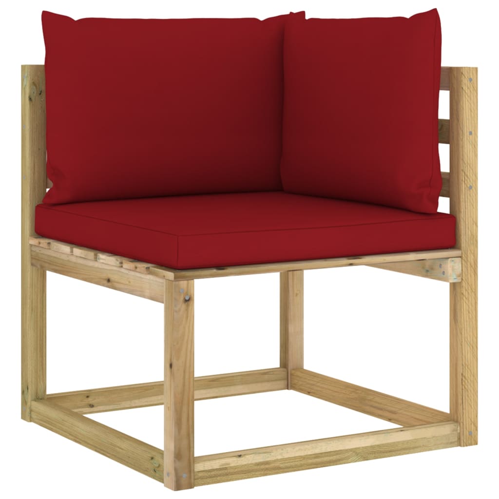 Set mobilier grădină cu perne 9 piese lemn pin impregnat
