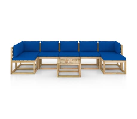 vidaXL 8-tlg. Garten-Lounge-Set mit Kissen Imprägniertes Kiefernholz