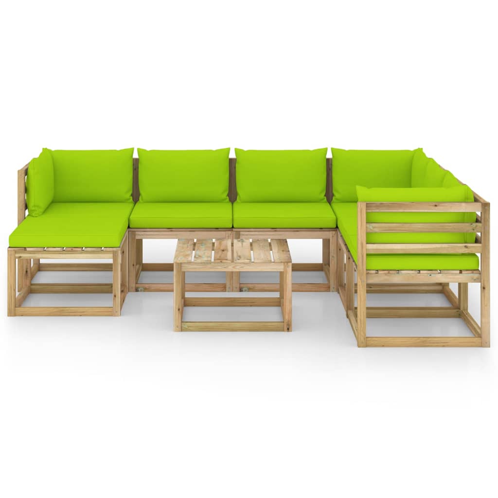 

vidaXL 8-delige Loungeset met kussens geïmpregneerd grenenhout
