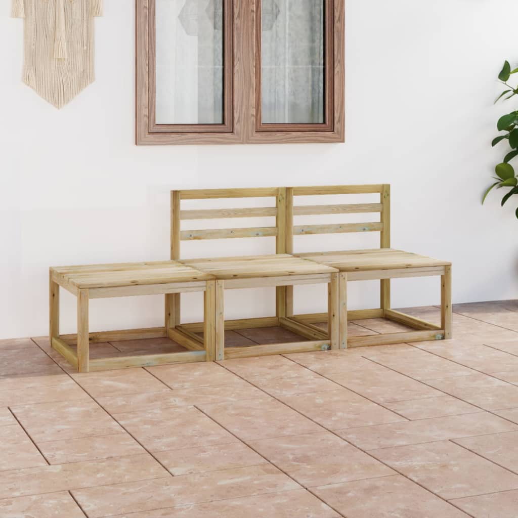 Vidaxl Set Mobilier De Gradina, 3 Piese, Lemn De Pin Verde Tratat