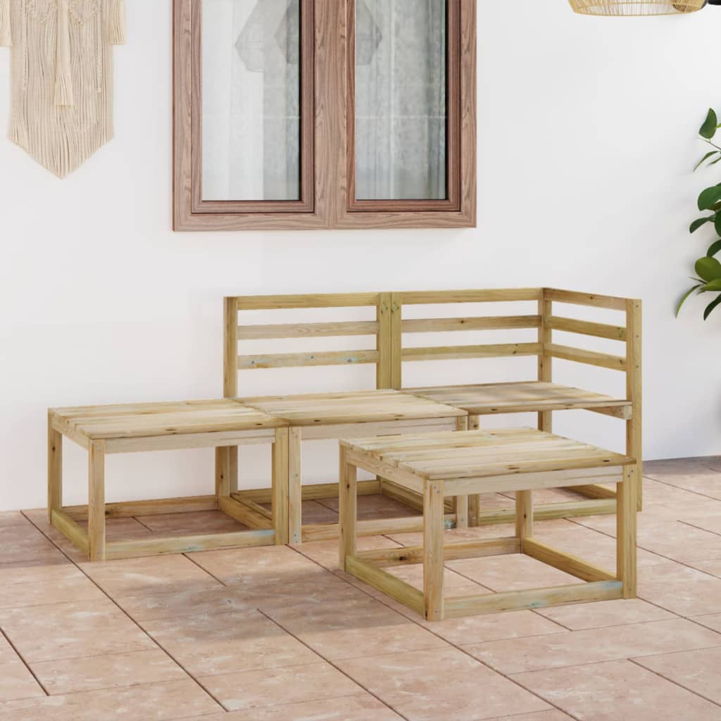 Poza vidaXL Set mobilier de gradina, 4 piese, lemn de pin verde tratat