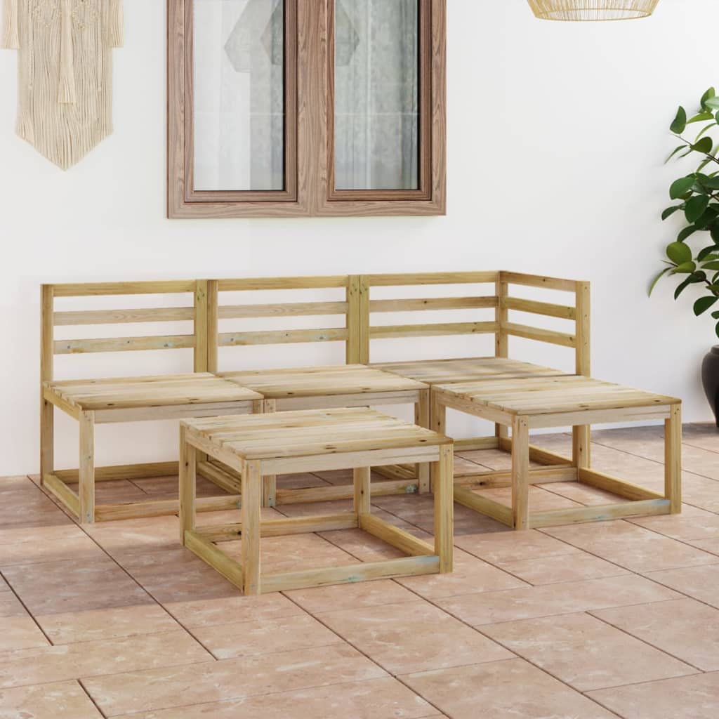 Poza vidaXL Set mobilier de gradina, 5 piese, lemn de pin verde tratat