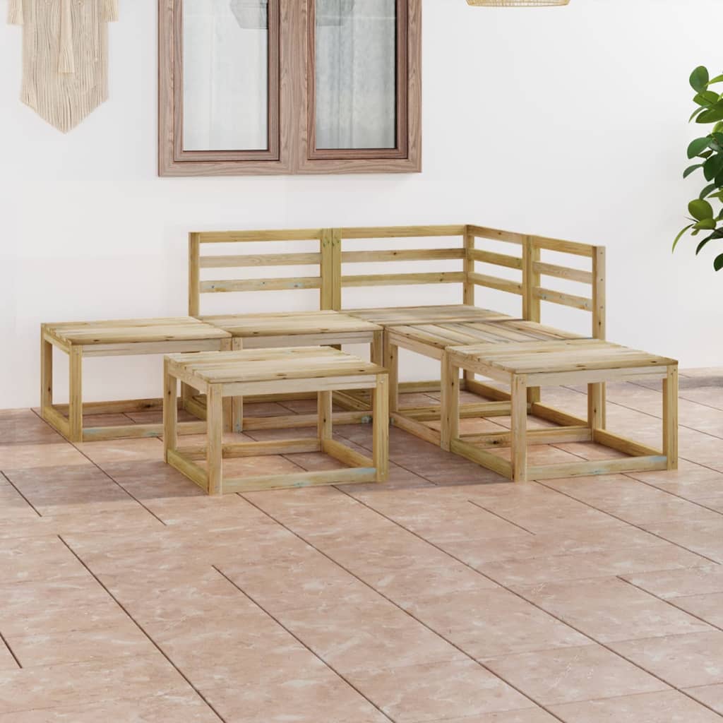 Poza vidaXL Set mobilier de gradina, 6 piese, lemn de pin verde tratat