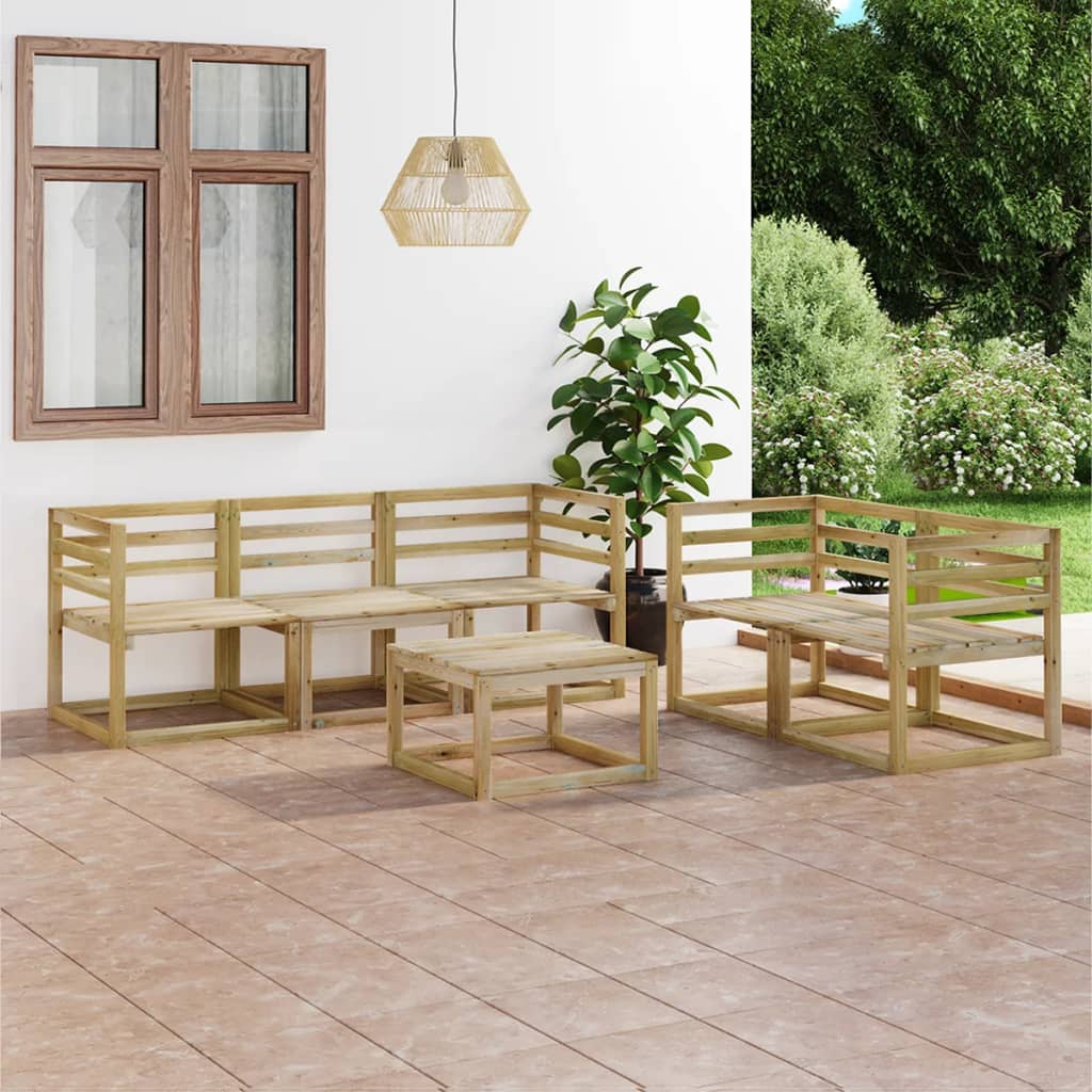 Vidaxl Set Mobilier De Gradina, 6 Piese, Lemn De Pin Tratat Verde