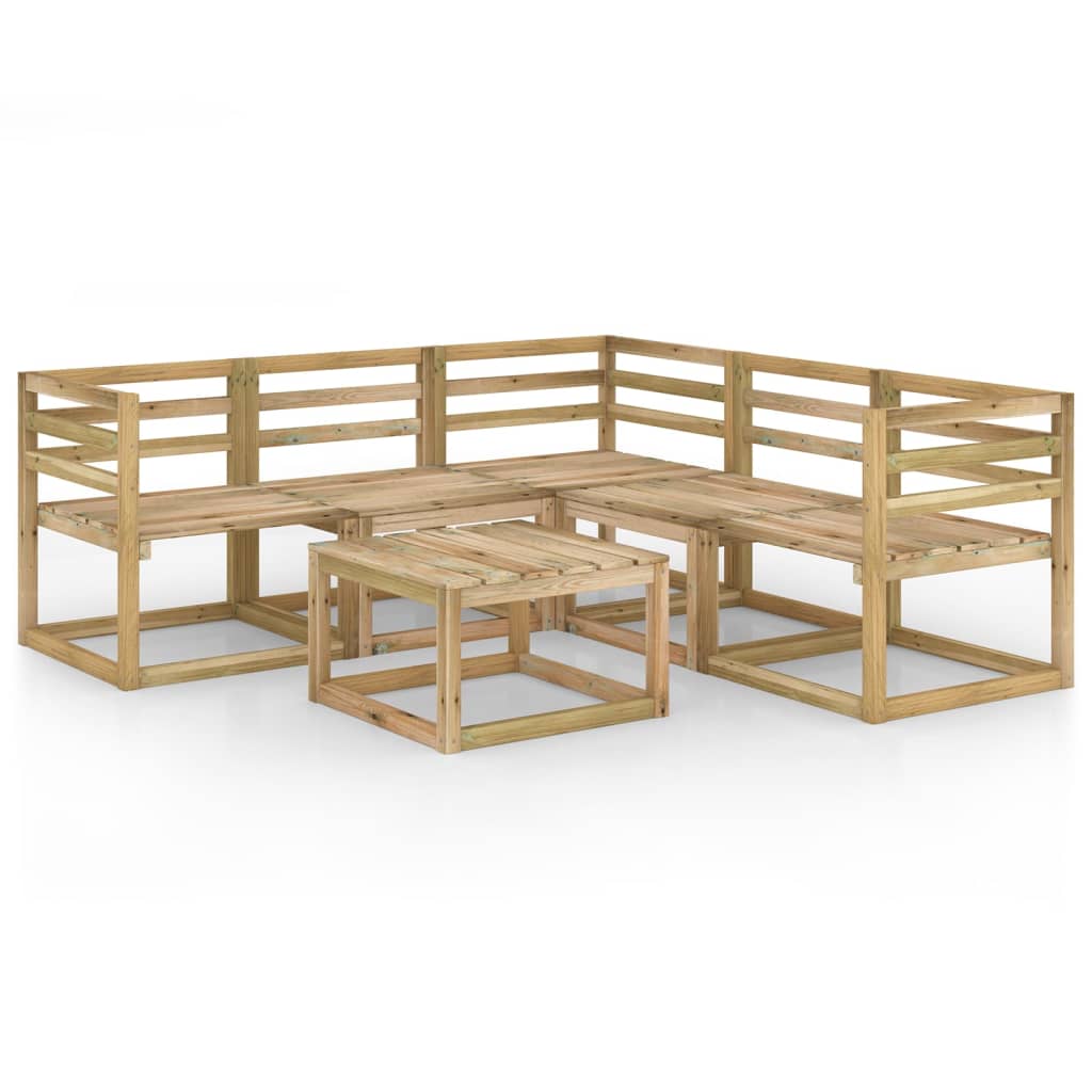 Poza vidaXL Set mobilier de gradina, 6 piese, lemn de pin verde tratat