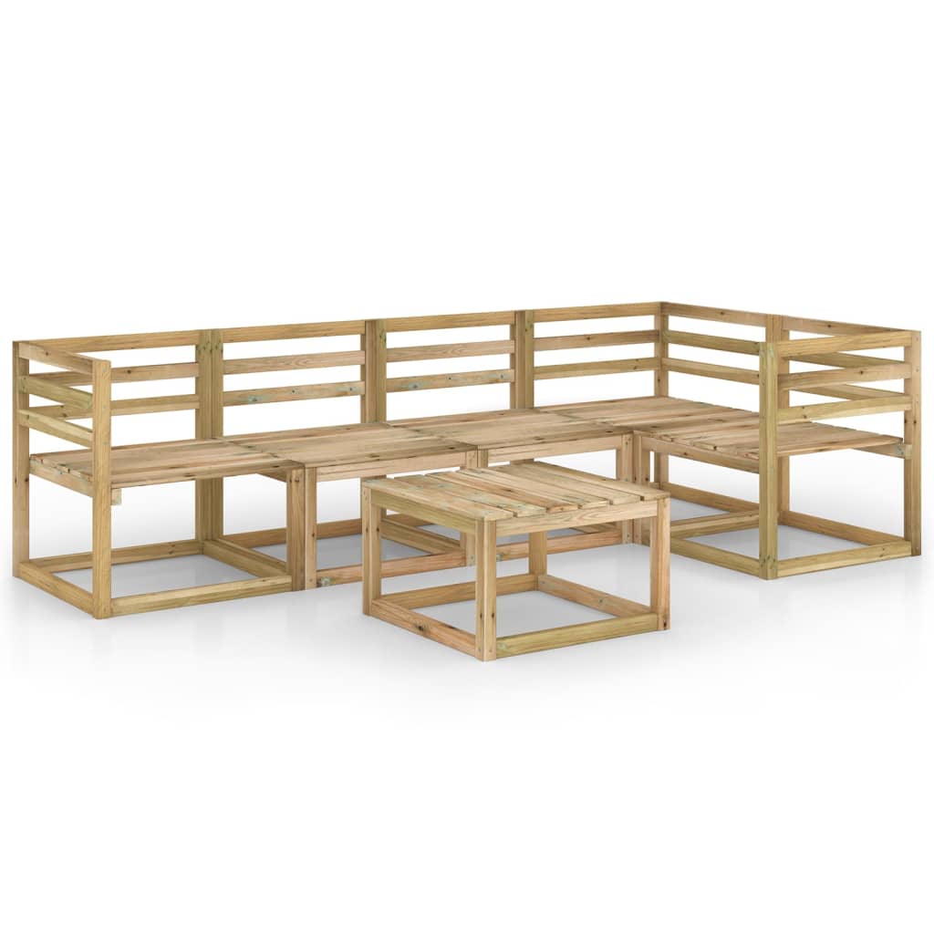 vidaXL Set mobilier de gradina, 6 piese, lemn de pin verde tratat