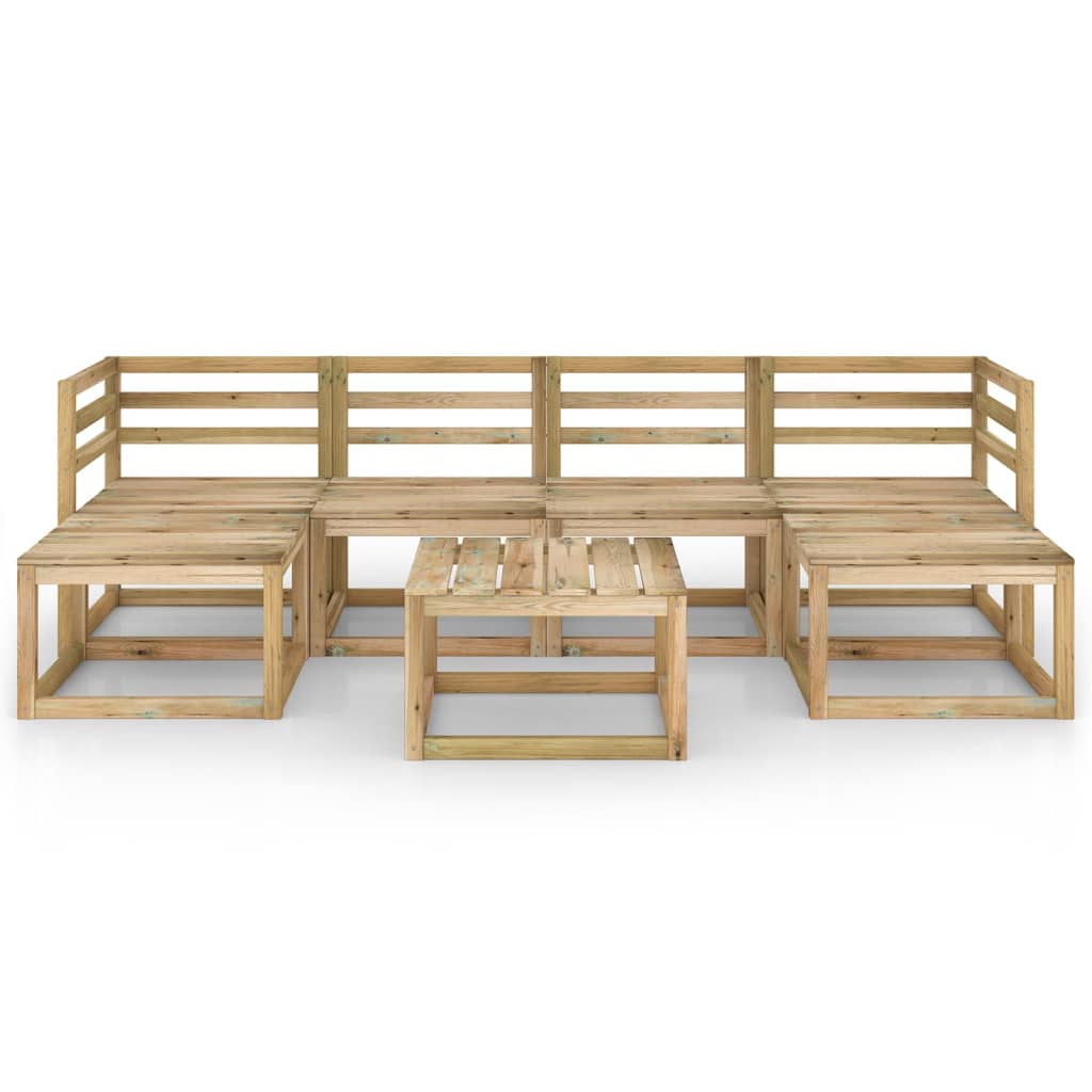 vidaXL Set Salotto da Giardino 7 pz in Legno di Pino Impregnato Verde