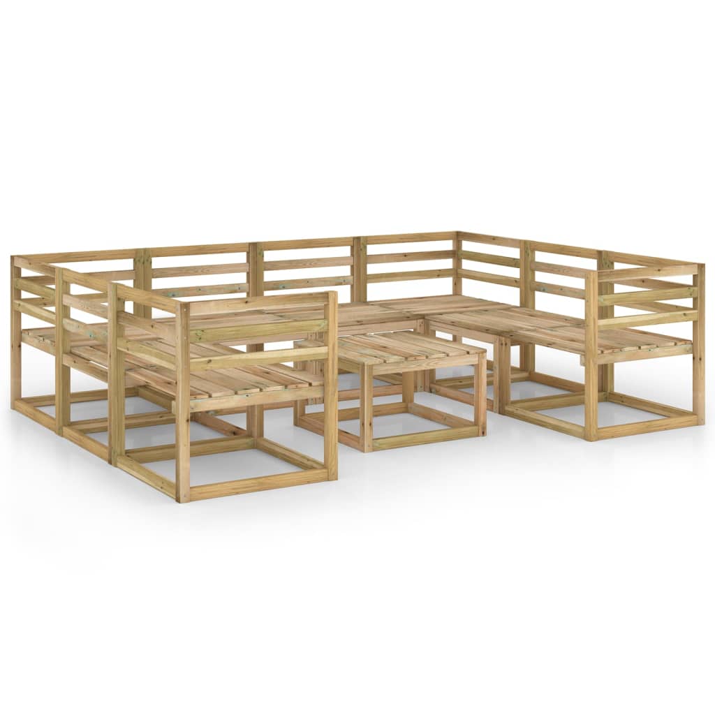 Poza vidaXL Set mobilier de gradina, 9 piese, lemn de pin verde tratat