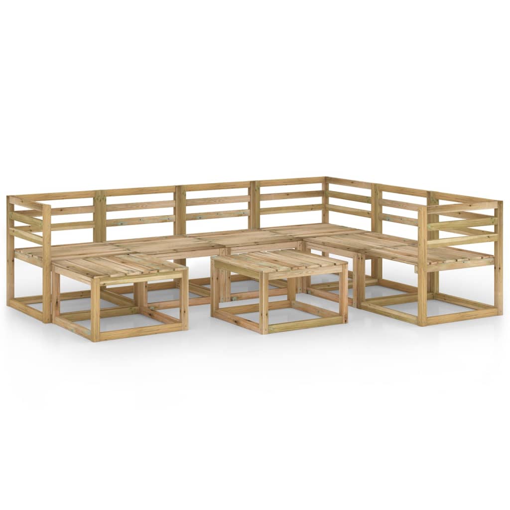 Poza vidaXL Set mobilier de gradina, 8 piese, lemn de pin verde tratat