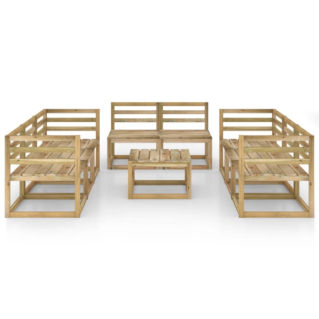 vidaXL 9-tlg. Garten-Lounge-Set Grün Imprägniertes Kiefernholz