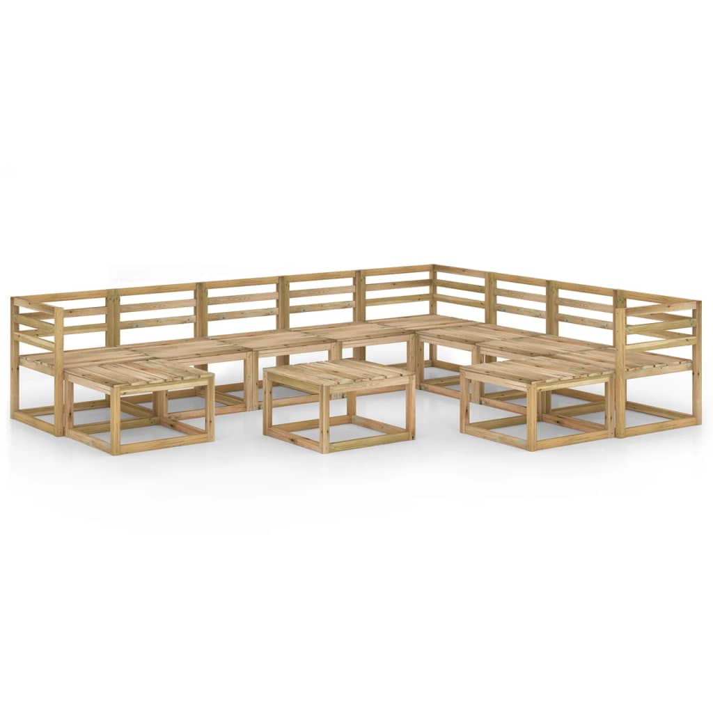 Poza vidaXL Set mobilier de gradina, 11 piese, lemn de pin verde tratat