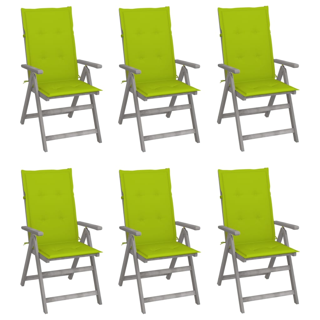 Verstellbare Gartenstühle 6 Stk. mit Auflagen Massivholz Akazie kaufen