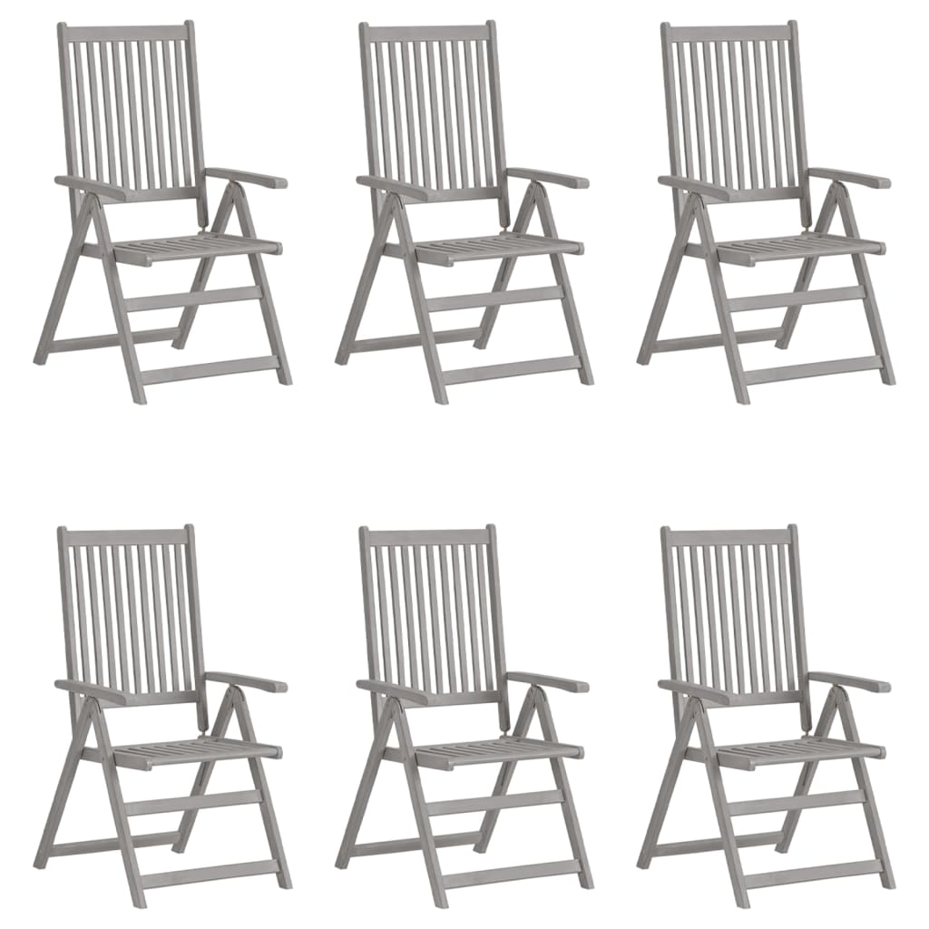 Verstellbare Gartenstühle 6 Stk. mit Auflagen Massivholz Akazie | Stepinfit.de