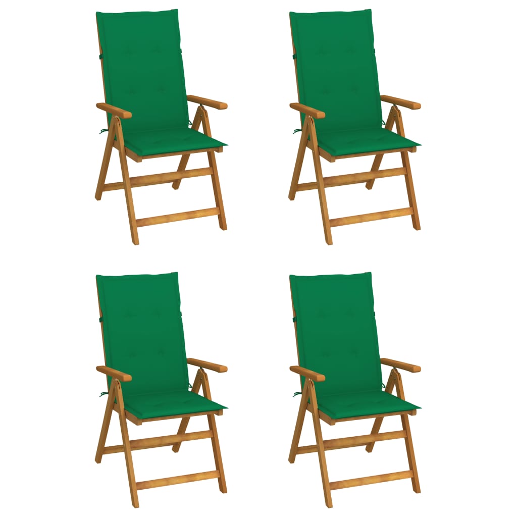 Zahradní polohovací židle s poduškami 4 ks masivní akácie