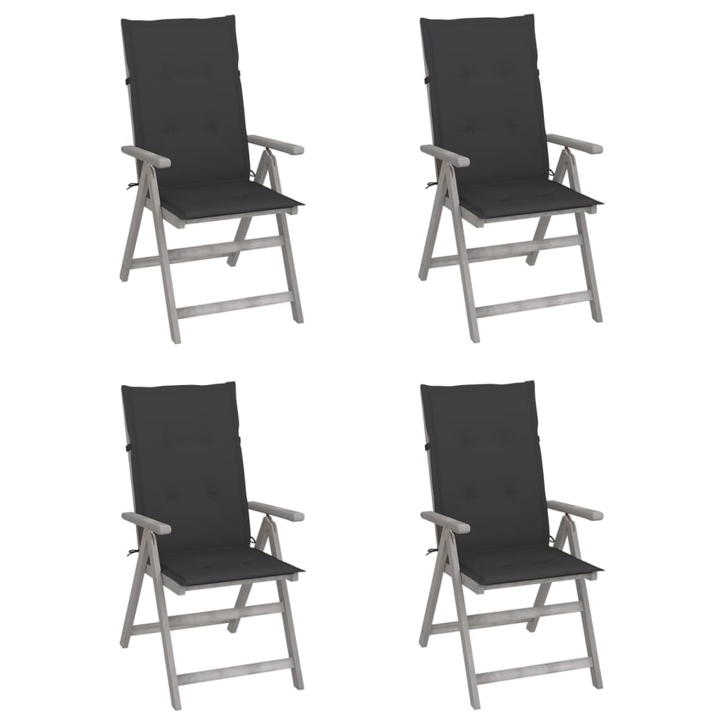 Verstellbare Gartenstühle 4 Stk. mit Auflagen Massivholz Akazie kaufen