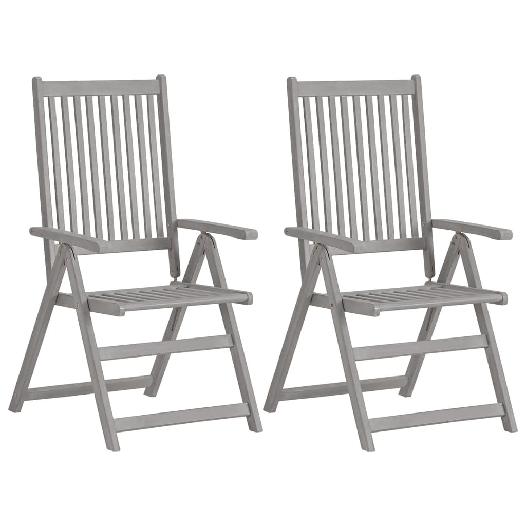 vidaXL Tuinstoelen 4 st verstelbaar met kussens massief acaciahout afbeelding