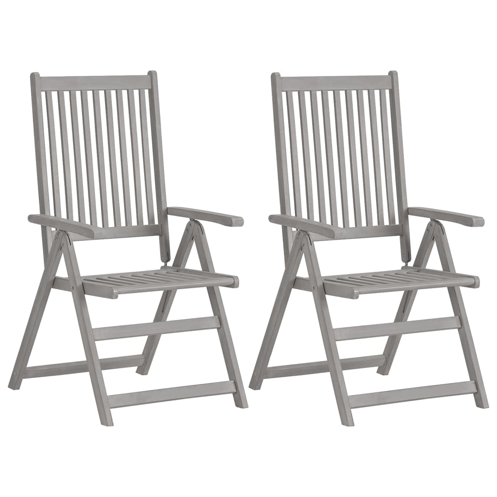 vidaXL Tuinstoelen 4 st verstelbaar met kussens massief acaciahout afbeelding