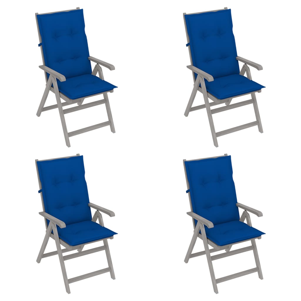 Atlošiamos sodo kėdės su pagalvėlėmis, 4vnt., akacijos masyvas | Stepinfit