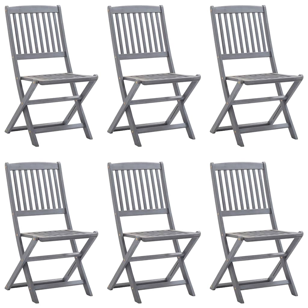 Thumbnail - vidaXL Klappbare Gartenstühle 6 Stk. mit Sitzkissen Massivholz Akazie
