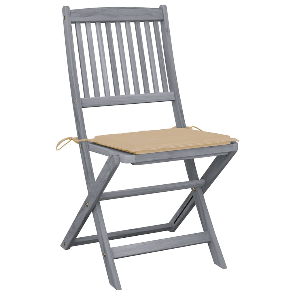 

vidaXL Tuinstoelen 6 st inklapbaar met kussens massief acaciahout