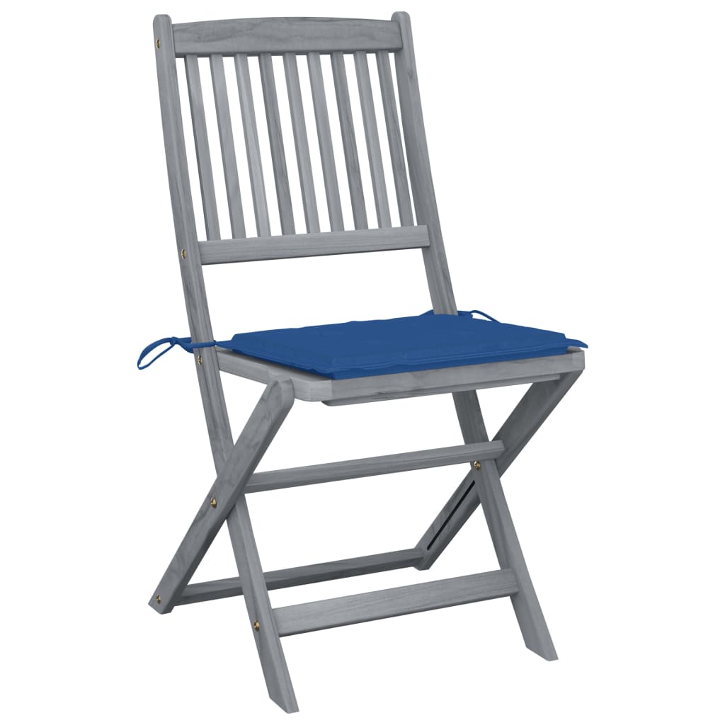 vidaXL Tuinstoelen 6 st inklapbaar met kussens massief acaciahout afbeelding