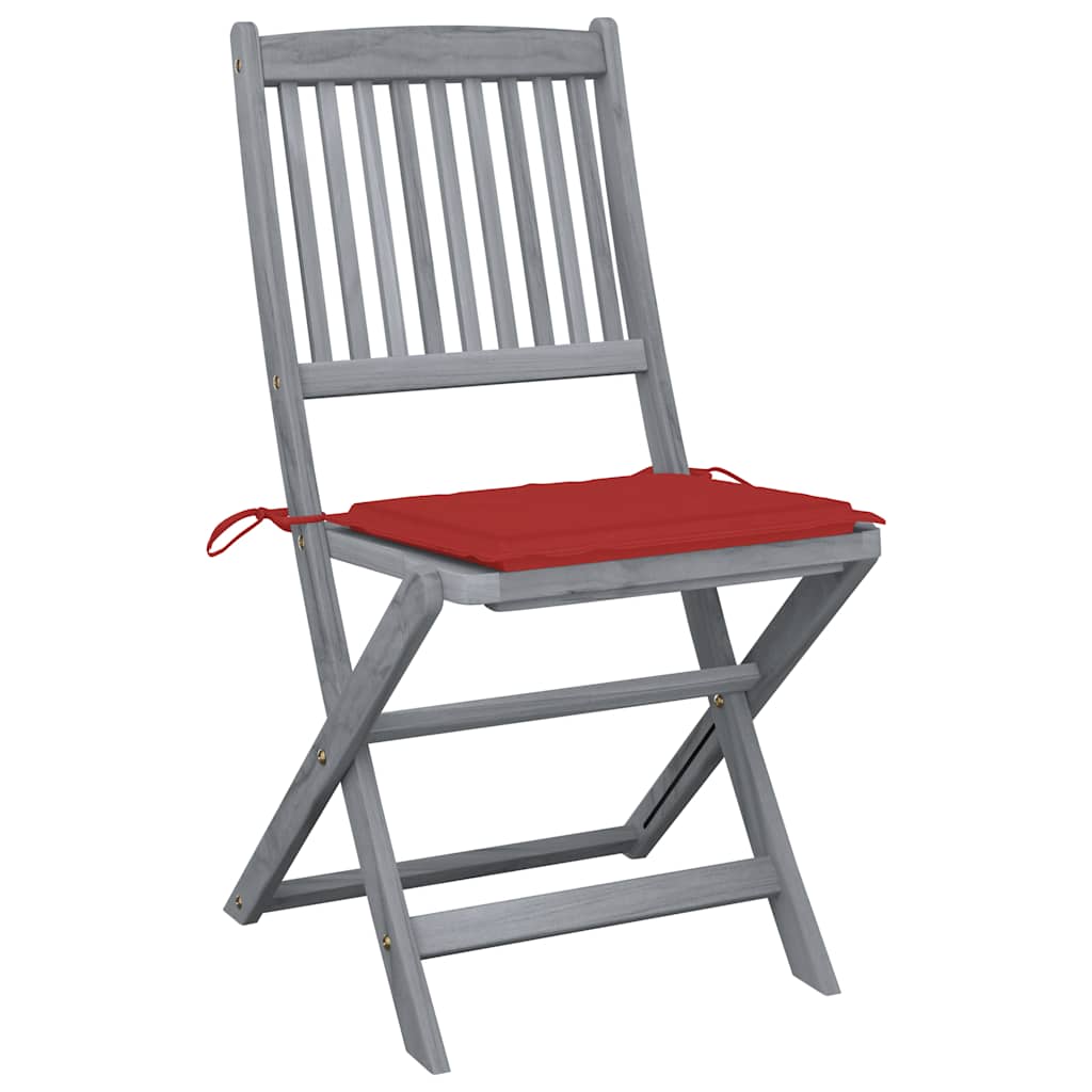 

vidaXL Tuinstoelen 6 st inklapbaar met kussens massief acaciahout
