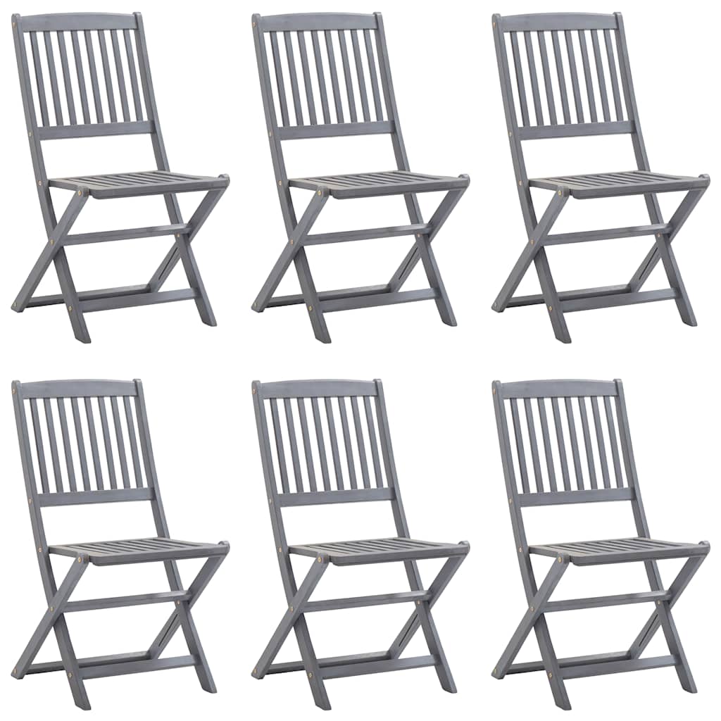 Thumbnail - vidaXL Klappbare Gartenstühle 6 Stk. mit Sitzkissen Massivholz Akazie
