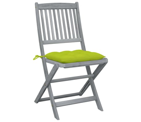 vidaXL Sulankstomos lauko kėdės su pagalvėmis, 6vnt., akacijos masyvas