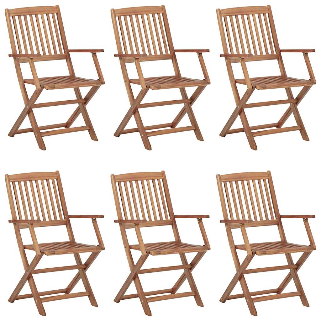 vidaXL Tuinstoelen 6 st inklapbaar met kussens massief acaciahout afbeelding