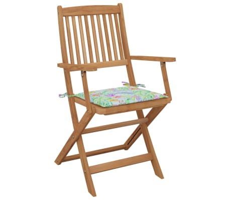 vidaXL Sulankstomos sodo kėdės su pagalvėmis, 6vnt., akacijos masyvas