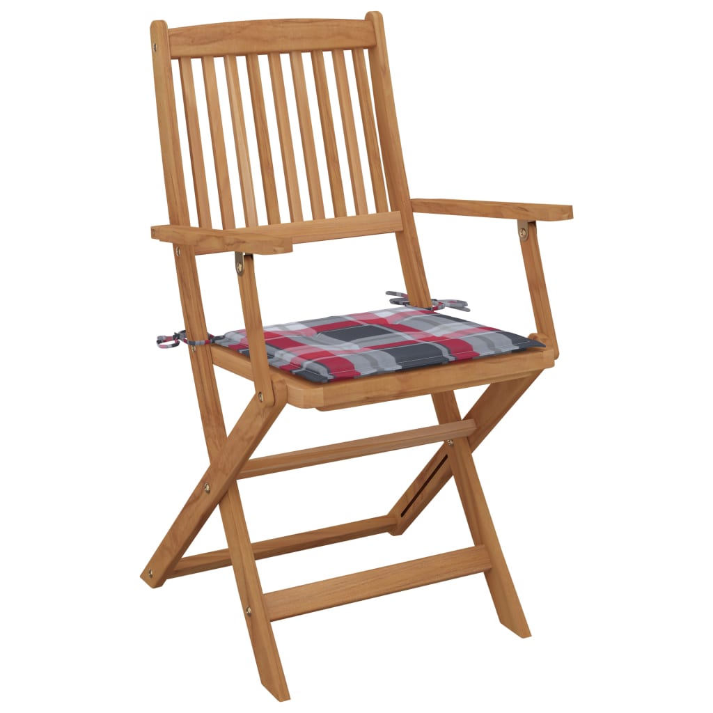 

vidaXL Tuinstoelen 6 st inklapbaar met kussens massief acaciahout