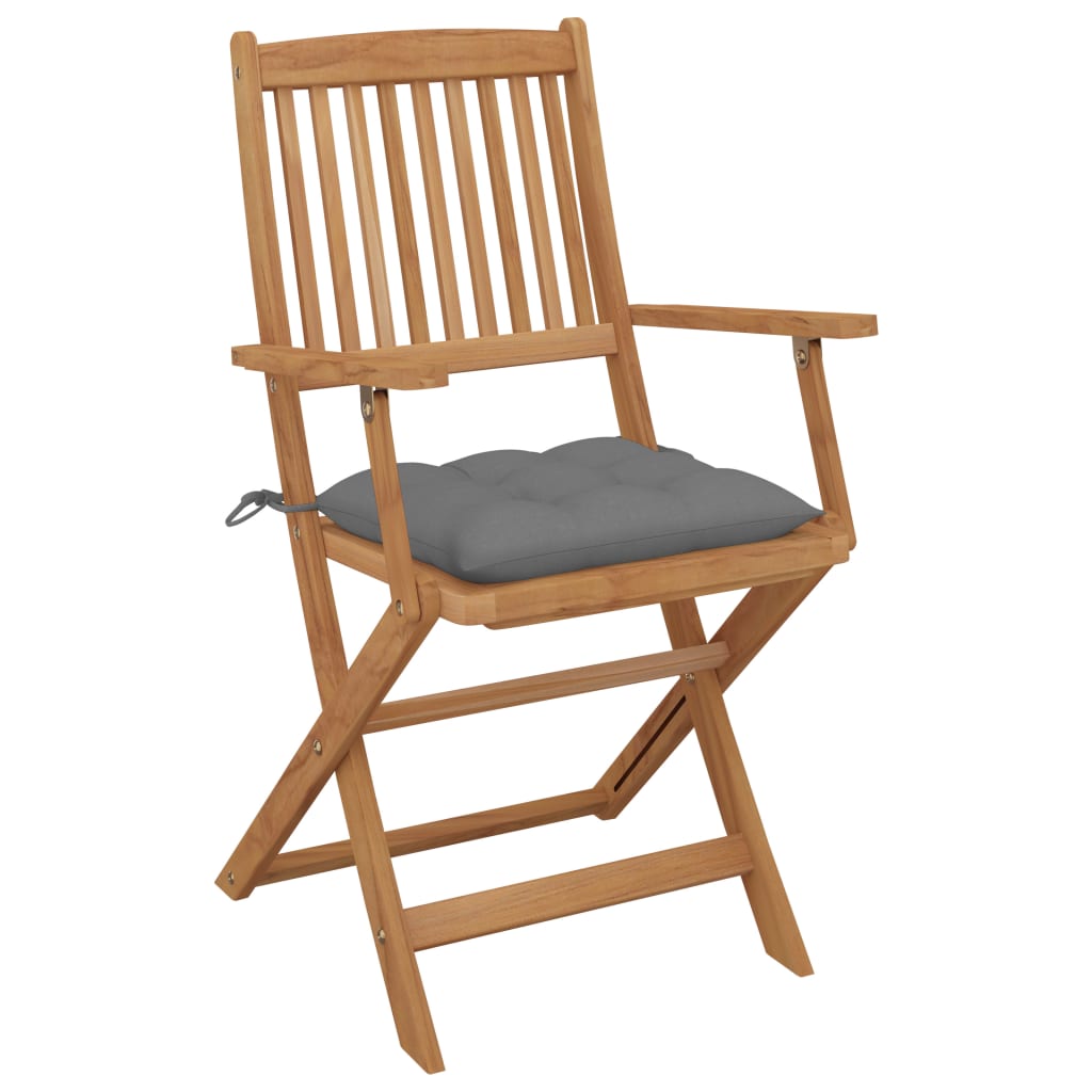 

vidaXL Tuinstoelen 6 st inklapbaar met kussens massief acaciahout