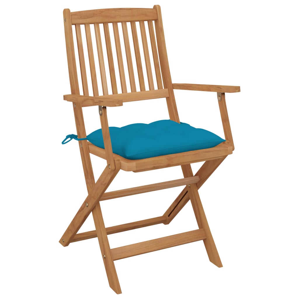 

vidaXL Tuinstoelen 6 st inklapbaar met kussens massief acaciahout