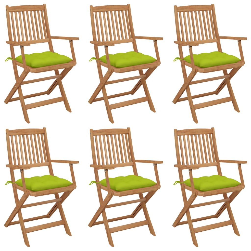 Sulankstomos sodo kėdės su pagalvėmis, 6vnt., akacijos masyvas | Stepinfit