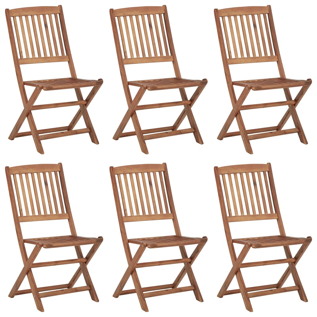 vidaXL Chaises pliables de jardin 6 pcs avec coussins Bois d'acacia