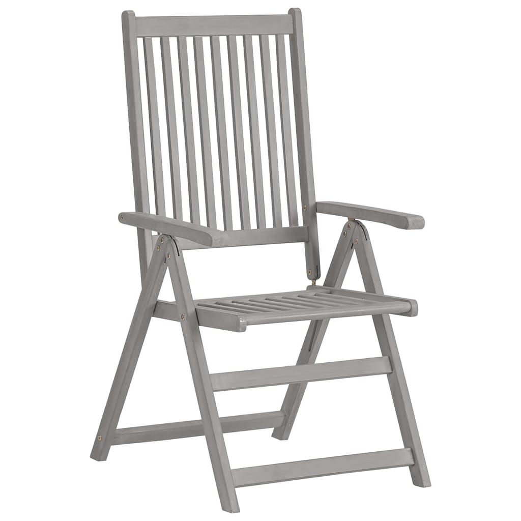 vidaXL Tuinstoelen 4 st verstelbaar massief acaciahout grijs afbeelding