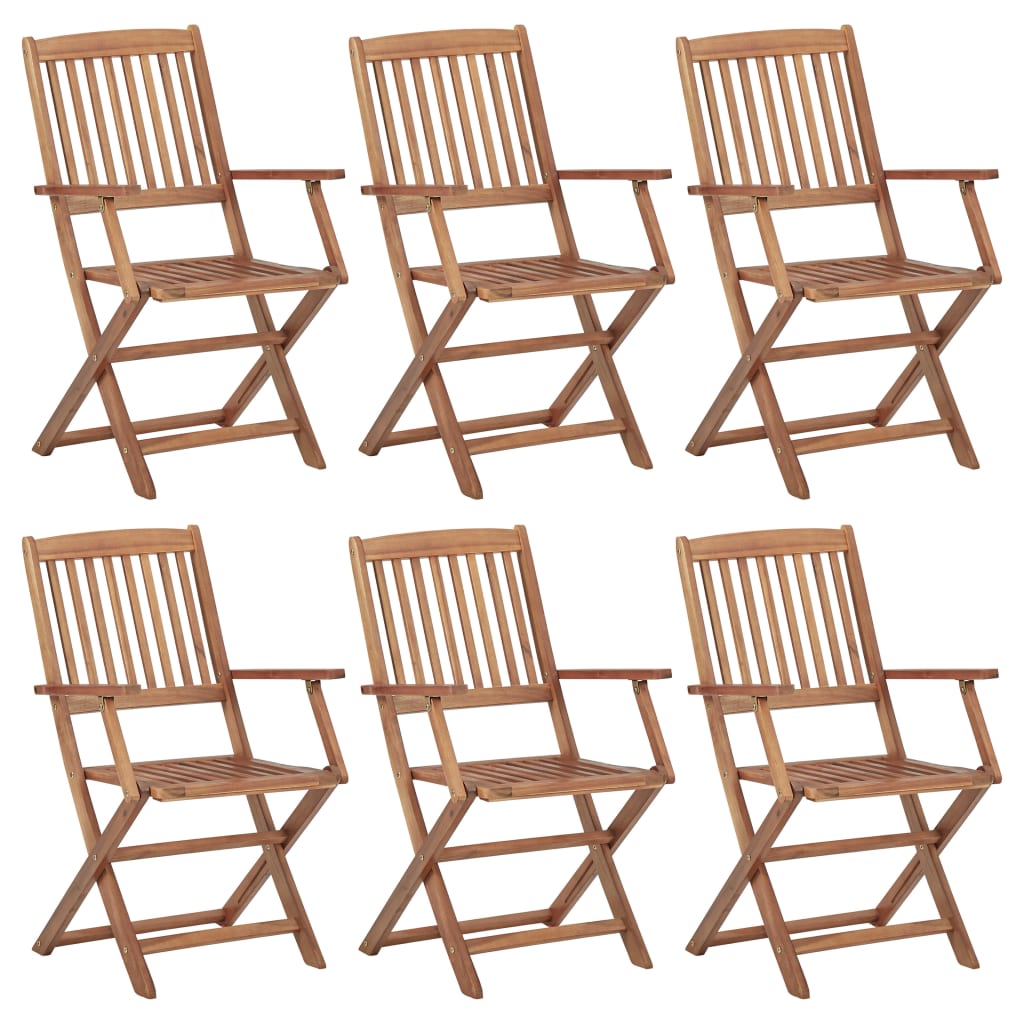Skládací zahradní židle 6 ks masivní akáciové dřevo