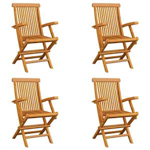 Skládací zahradní židle 4 ks masivní teak - obrázek 1