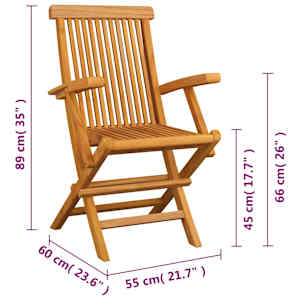 Skládací zahradní židle 4 ks masivní teak - obrázek 5
