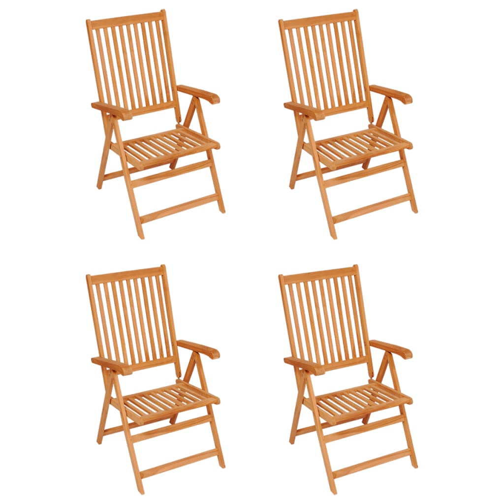 

vidaXL Tuinstoelen 4 st met taupe kussens massief teakhout
