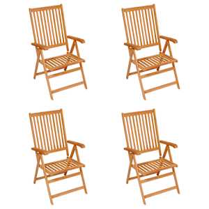 vidaXL Sodo kėdės su smėlio spalvos pagalvėlėmis, 4vnt., tikmedis