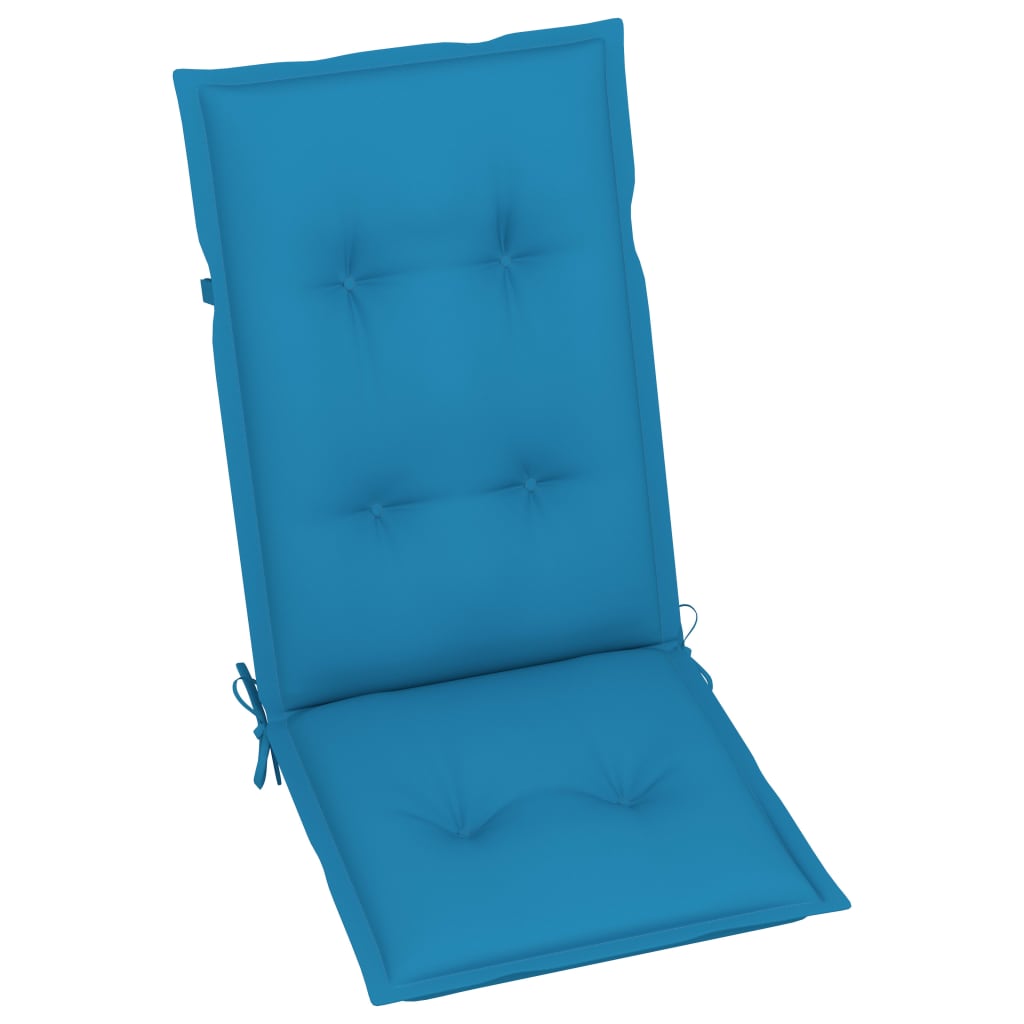 Gartenstühle 6 Stk. mit Blauen Kissen Massivholz Teak | Stepinfit.de