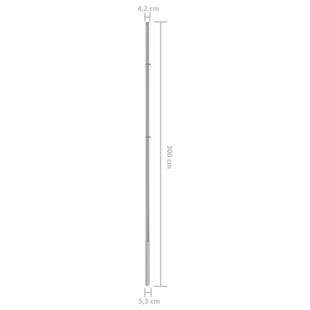 Rozsdamentes acél napvitorlaoszlop 300 cm 