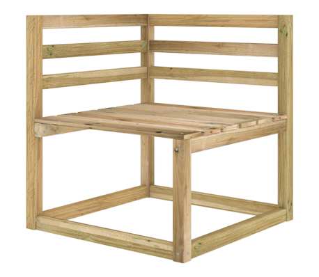 vidaXL Canapele de colț pentru grădină, 2 buc., lemn pin verde tratat