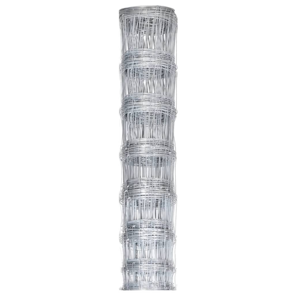 

vidaXL Hek 50x1 m gegalvaniseerd staal zilverkleurig